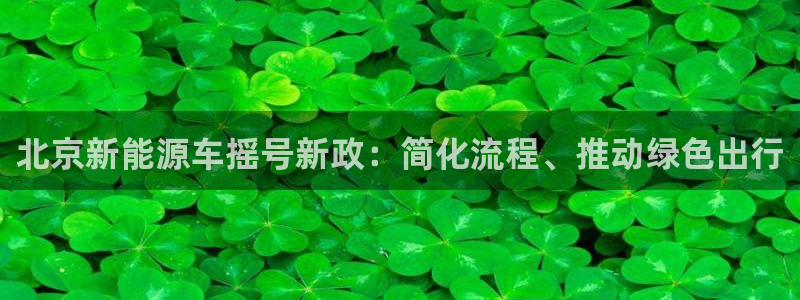 新宝gg注册登录网址:北京新能源车摇号新政:简化流程、推动绿